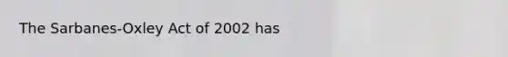 The Sarbanes-Oxley Act of 2002 has