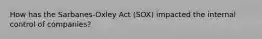 How has the Sarbanes-Oxley Act (SOX) impacted the internal control of companies?