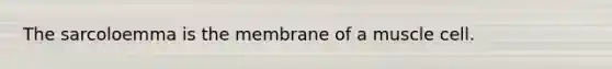 The sarcoloemma is the membrane of a muscle cell.