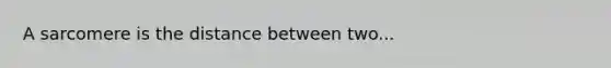 A sarcomere is the distance between two...