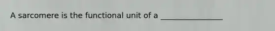 A sarcomere is the functional unit of a ________________