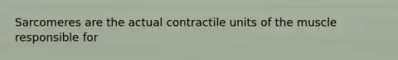 Sarcomeres are the actual contractile units of the muscle responsible for