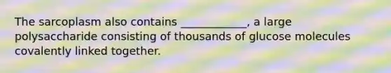 The sarcoplasm also contains ____________, a large polysaccharide consisting of thousands of glucose molecules covalently linked together.