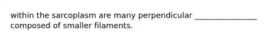 within the sarcoplasm are many perpendicular ________________ composed of smaller filaments.
