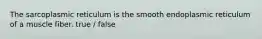 The sarcoplasmic reticulum is the smooth endoplasmic reticulum of a muscle fiber. true / false