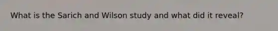 What is the Sarich and Wilson study and what did it reveal?