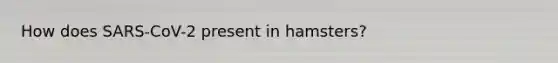 How does SARS-CoV-2 present in hamsters?