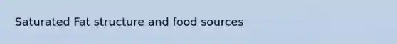 Saturated Fat structure and food sources