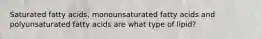 Saturated fatty acids, monounsaturated fatty acids and polyunsaturated fatty acids are what type of lipid?