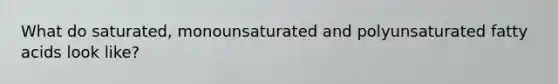 What do saturated, monounsaturated and polyunsaturated fatty acids look like?