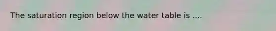 The saturation region below the water table is ....