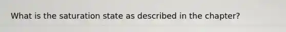 What is the saturation state as described in the chapter?