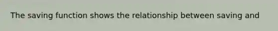 The saving function shows the relationship between saving and