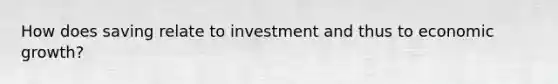 How does saving relate to investment and thus to economic growth?