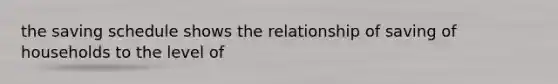 the saving schedule shows the relationship of saving of households to the level of