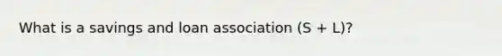 What is a savings and loan association (S + L)?