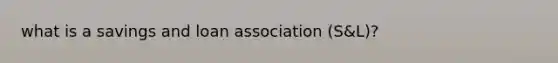 what is a savings and loan association (S&L)?