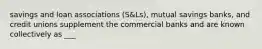 savings and loan associations (S&Ls), mutual savings banks, and credit unions supplement the commercial banks and are known collectively as ___