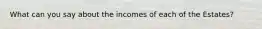 What can you say about the incomes of each of the Estates?