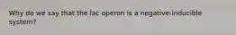 Why do we say that the lac operon is a negative-inducible system?