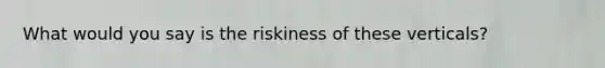 What would you say is the riskiness of these verticals?