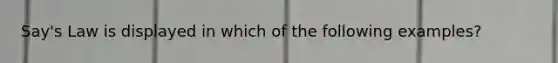 Say's Law is displayed in which of the following examples?