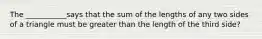 The ___________says that the sum of the lengths of any two sides of a triangle must be greater than the length of the third side?