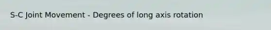 S-C Joint Movement - Degrees of long axis rotation