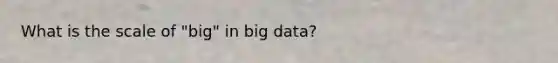 What is the scale of "big" in big data?