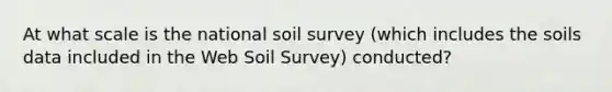 At what scale is the national soil survey (which includes the soils data included in the Web Soil Survey) conducted?