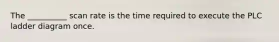 The __________ scan rate is the time required to execute the PLC ladder diagram once.