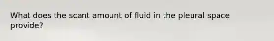 What does the scant amount of fluid in the pleural space provide?