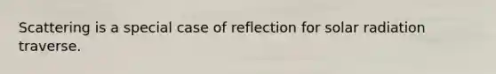 Scattering is a special case of reflection for solar radiation traverse.