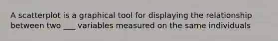 A scatterplot is a graphical tool for displaying the relationship between two ___ variables measured on the same individuals