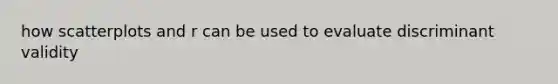 how scatterplots and r can be used to evaluate discriminant validity
