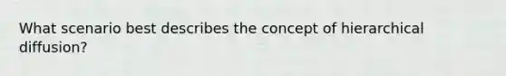 What scenario best describes the concept of hierarchical diffusion?