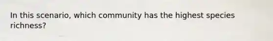 In this scenario, which community has the highest species richness?