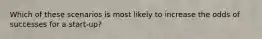 Which of these scenarios is most likely to increase the odds of successes for a start-up?