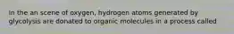 In the an scene of oxygen, hydrogen atoms generated by glycolysis are donated to organic molecules in a process called