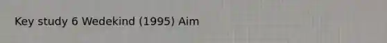 Key study 6 Wedekind (1995) Aim