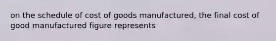 on the schedule of cost of goods manufactured, the final cost of good manufactured figure represents