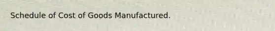 Schedule of Cost of Goods Manufactured.