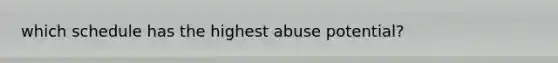 which schedule has the highest abuse potential?