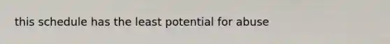 this schedule has the least potential for abuse