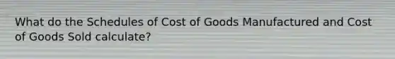 What do the Schedules of Cost of Goods Manufactured and Cost of Goods Sold calculate?