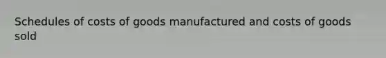 Schedules of costs of goods manufactured and costs of goods sold