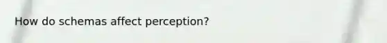 How do schemas affect perception?