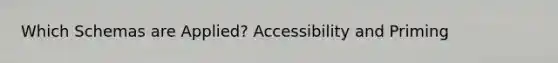 Which Schemas are Applied? Accessibility and Priming