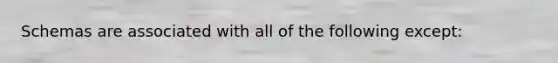 Schemas are associated with all of the following except: