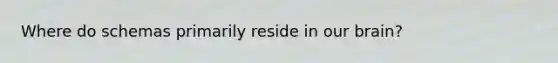 Where do schemas primarily reside in our brain?